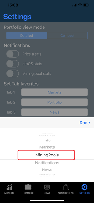 Select MiningPools for Tab 3